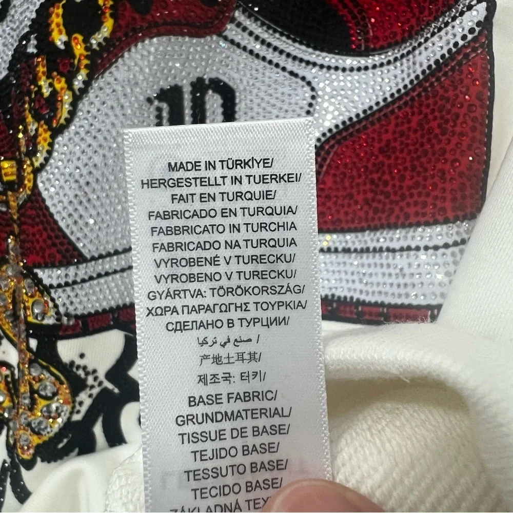 Left Point Sweatshirt Money Sneakers Graffiti Rhinestones Y2K 90s Streetwear 3XL